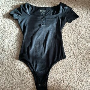 Hollister Black Short sleeve Body suit